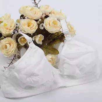 Женский хлопковый бюстгальтер без подкладки для беременных и кормящих грудью 36/80C белый