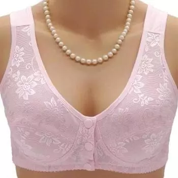 Женский хлопковый бюстгальтер больших размеров, с застежкой спереди 80B розовый