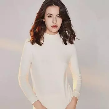 Женский хлопковый свитер Yiershuang с полуводолазкой, длинный рукав, термотоп L 165