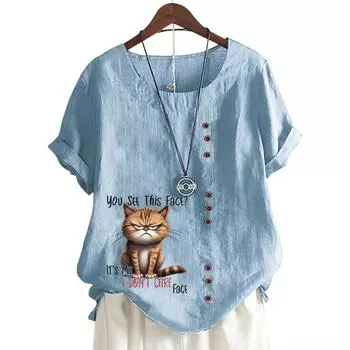 Женский хлопковый топ для отдыха с принтом в 11 потрясающих цветах S зелёный