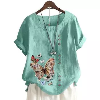 Женский хлопковый топ для отдыха с принтом в 11 потрясающих цветах S белый