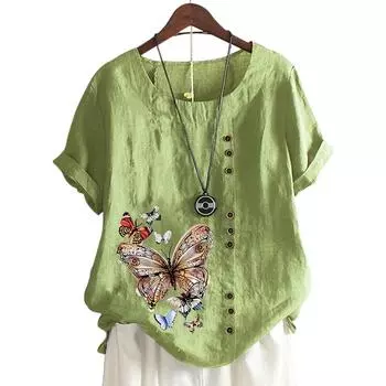 Женский хлопковый топ для отдыха с принтом в 11 потрясающих цветах S белый