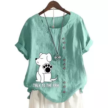 Женский хлопковый топ для отдыха с принтом в 11 потрясающих цветах S зелёный