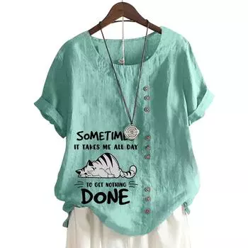 Женский хлопковый топ с круглым вырезом, короткими рукавами и 11 яркими цветочными узорами S белый