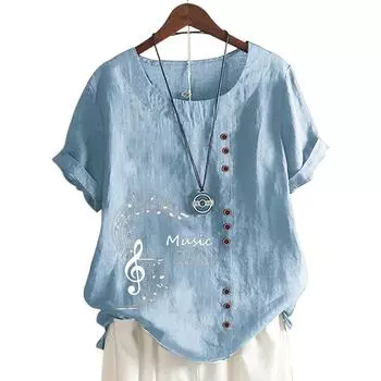 Женский хлопковый топ с круглым вырезом, короткими рукавами и 11 яркими цветочными узорами S белый