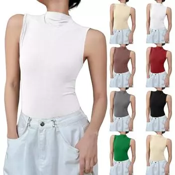 Женский хлопковый жилет с коротким рукавом и безрукавкой XL бежевый