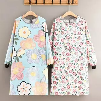 Женский холщовый фартук, детская блузка с карманами, стильная, милая, садовая рабочая одежда, не мнется, инструмент для уборки дома и выпечки M