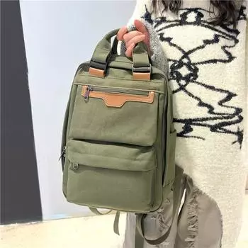 Женский холщовый рюкзак, школьный рюкзак, маленький рюкзак бежевый