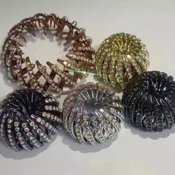 Женский хвост с ромбовидной пряжкой, конская дрель, гнездо, плетение, зажим 1Pc золотой