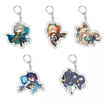 Женский и мужской брелок Atataki Itto Kunikuzushi Xiao Tartaglia Kazuha Cat, мультяшные брелоки для ключей