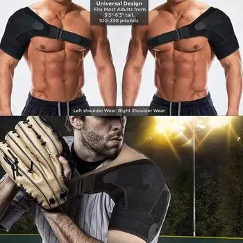 Женский и мужской поддерживающий бандаж, регулируемый стабилизирующий бандаж для порванной вращательной манжеты, тендинит переменного тока, облегчение боли, компрессионный рукав для женщин и мужчин чёрный