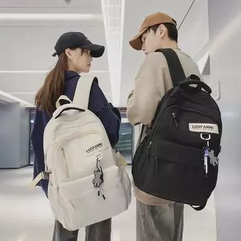 Женский и мужской рюкзак большой вместимости 2023 года для старшеклассников Single Backpack чёрный