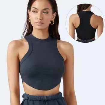 «Женский I-образный быстросохнущий спортивный жилет для йоги с накладками на грудь для фитнеса, танцев и бега» Small темные хаки