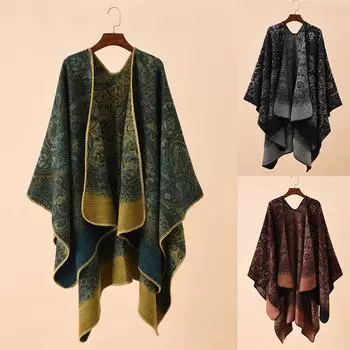 Женский и зимний ретро клетчатый шарф, шаль для защиты от тепла и холода 160cm чёрный