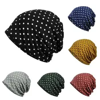 Женский индийский мусульманский эластичный тюрбан, шляпа с точечным принтом, платок на голову от выпадения волос армия зеленый