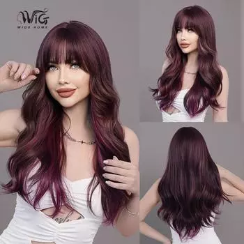 Женский искусственный парик, 62 см, разноцветный парик, длинный вьющийся парик, полный головной убор, сетка для волос в виде розы, головной убор, украшение для красоты, парик 62cm 24.4INCH панси фиолетовый