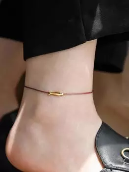 Женский изящный регулируемый браслет на щиколотку с подвеской в виде рыбки, повседневный аксессуар для пляжного отдыха, минималистский стиль, модные украшения красный