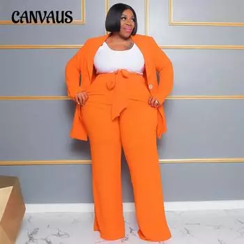 Женский карьерный костюм больших размеров на весну и осень, модный темпераментный карьерный повседневный топ с длинными рукавами, длинные брюки с галстуком, комплект из двух предметов 0XL чёрный