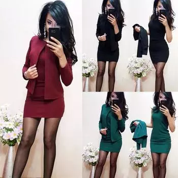 Женский Карьерный однотонный кардиган, пальто, тонкий короткий костюм без рукавов L чёрный