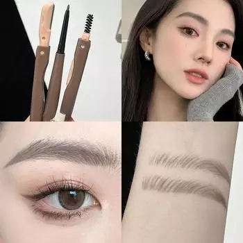 Женский карандаш для бровей с щеточкой для бровей и триммером 3-в-1 Eyebrow Enhancers Стойкий водостойкий ультратонкий карандаш для бровей