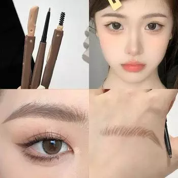 Женский карандаш для бровей с щеточкой для бровей и триммером 3-в-1 Eyebrow Enhancers Стойкий водостойкий ультратонкий карандаш для бровей