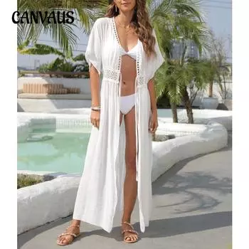 Женский кардиган больших размеров, кружевная рубашка для отдыха на берегу моря, Лонг-Бич, солнечная рубашка S