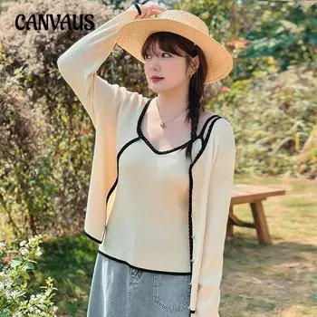 Женский кардиган больших размеров на весну и осень, женский кардиган с круглым вырезом, женский кардиган с камзолом, вязаный костюм из двух предметов XL чёрный