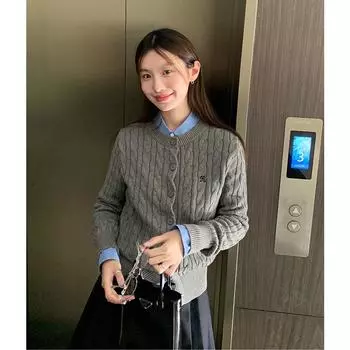 Женский кардиган из кашемира с вышивкой Nantao 2025 года — мягкий, облегающий свитер Small