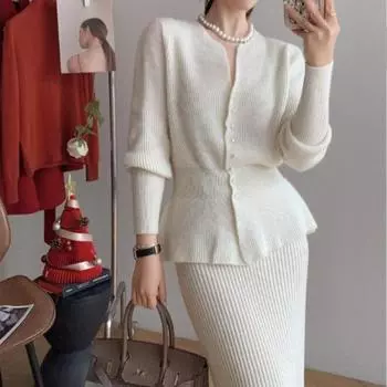 Женский кардиган, осень 2022, однотонный повседневный свитер с изображением енота, свободный вязаный универсальный свитер, костюм