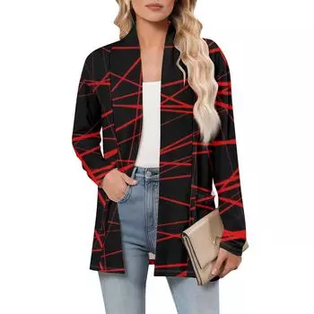 Женский кардиган с длинным рукавом, V-образным вырезом, модная рубашка с принтом на Хэллоуин, легкий, повседневный, свободный, тонкий кардиган с карманами XL