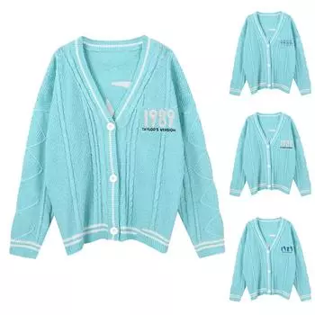 Женский кардиган с длинными рукавами и открытой передней частью, повседневный легкий вязаный свитер, пальто XXL циан