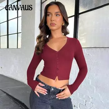 Женский кардиган с пуговицами и прорезными пуговицами, топ с длинными рукавами и открытыми плечами, сенсационный откровенный топ Y2K S абрикосовый