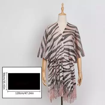 Женский кардиган с рисунком зебры, пляжный леопардовый узор, летний полиэстер, мягкие кисточки, дорожный кардиган, модные аксессуары для отдыха на природе