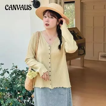 Женский кардиган с v-образным вырезом и деревянным краем, с длинными рукавами и v-образным вырезом, весенний свободный внешний трикотаж с пуговицами