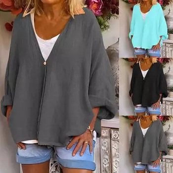 Женский кардиган с v-образным вырезом, осенние топы с длинными рукавами, повседневные топы, куртка M чёрный