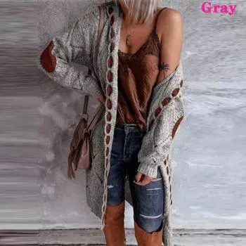 Женский кардиган, свитер, пальто, женский повседневный свитер с длинным рукавом и капюшоном, винтажный элегантный свитер, пальто, осень-зима L красный