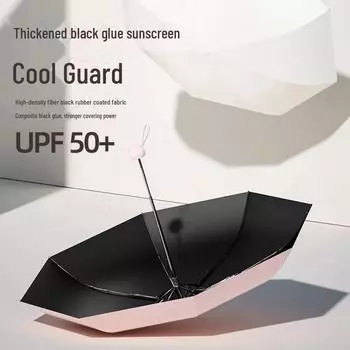 Женский карманный складной мини-зонт с защитой от ультрафиолета и солнца – двойное использование для дождя и солнца Without Box