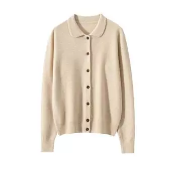 Женский кашемировый кардиган Qinghe cashmere 100% кашемир женский осенне-зимний кашемировый пуловер мягкий и теплый M бежевый