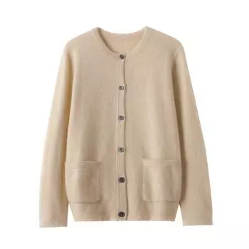 Женский кашемировый кардиган Qinghe cashmere 100% кашемир женский осенне-зимний кашемировый кардиган мягкий и теплый M белый