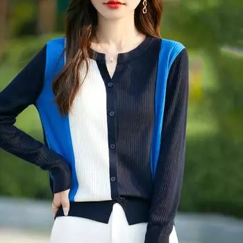 Женский кашемировый кардиган Qinghe кашемир 50% шерсть 50% шелк Женский осенне-зимний кашемировый кардиган мягкий и теплый M бездна
