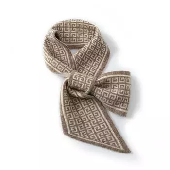 Женский кашемировый шарф Qinghe cashmere 30% кашемир 70% шерсть Женский осенне-зимний кашемировый шарф мягкий и теплый чёрный