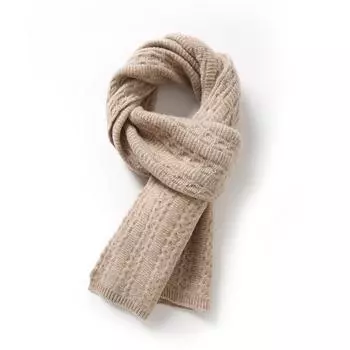 Женский кашемировый шарф Qinghe cashmere 30% кашемир 70% шерсть Женская осенне-зимняя кашемировая шаль мягкая и теплая белый