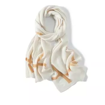 Женский кашемировый шарф, Qinghe кашемир, 100% кашемир, осенне-зимний шарф, теплый, модный, белый