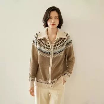 Женский кашемировый свитер Qinghe cashmere 100% кашемир осень и зима кашемировый пуловер мягкий и теплый L коричневый