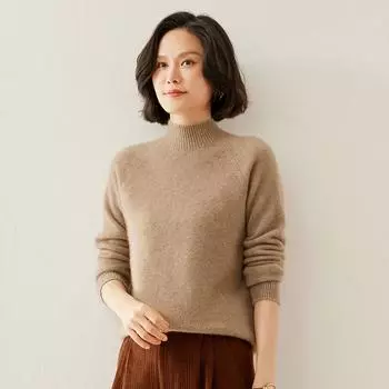 Женский кашемировый свитер Qinghe cashmere 100% кашемир осенне-зимний кашемировый пуловер мягкий и теплый L белый