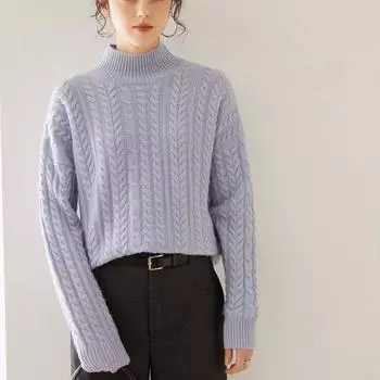 Женский кашемировый свитер Qinghe cashmere 100% кашемир женский осенне-зимний кашемировый пуловер мягкий и теплый синий