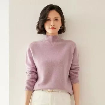 Женский кашемировый свитер Qinghe cashmere 100% кашемир осенне-зимний кашемировый утолщенный пуловер мягкий и теплый L белый
