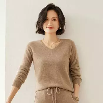 Женский кашемировый свитер Qinghe cashmere 100% кашемир осенне-зимний кашемировый пуловер мягкий и теплый L белый