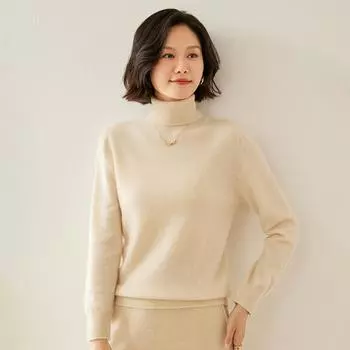 Женский кашемировый свитер Qinghe cashmere 100% кашемир осенне-зимний кашемировый пуловер мягкий и теплый L белый