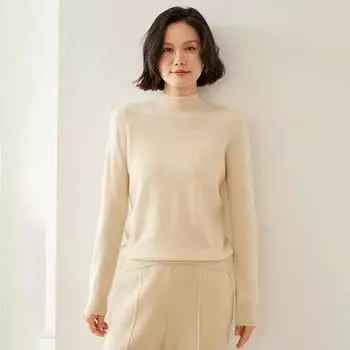Женский кашемировый свитер Qinghe cashmere 100% кашемир осенне-зимний кашемировый пуловер мягкий и теплый L белый
